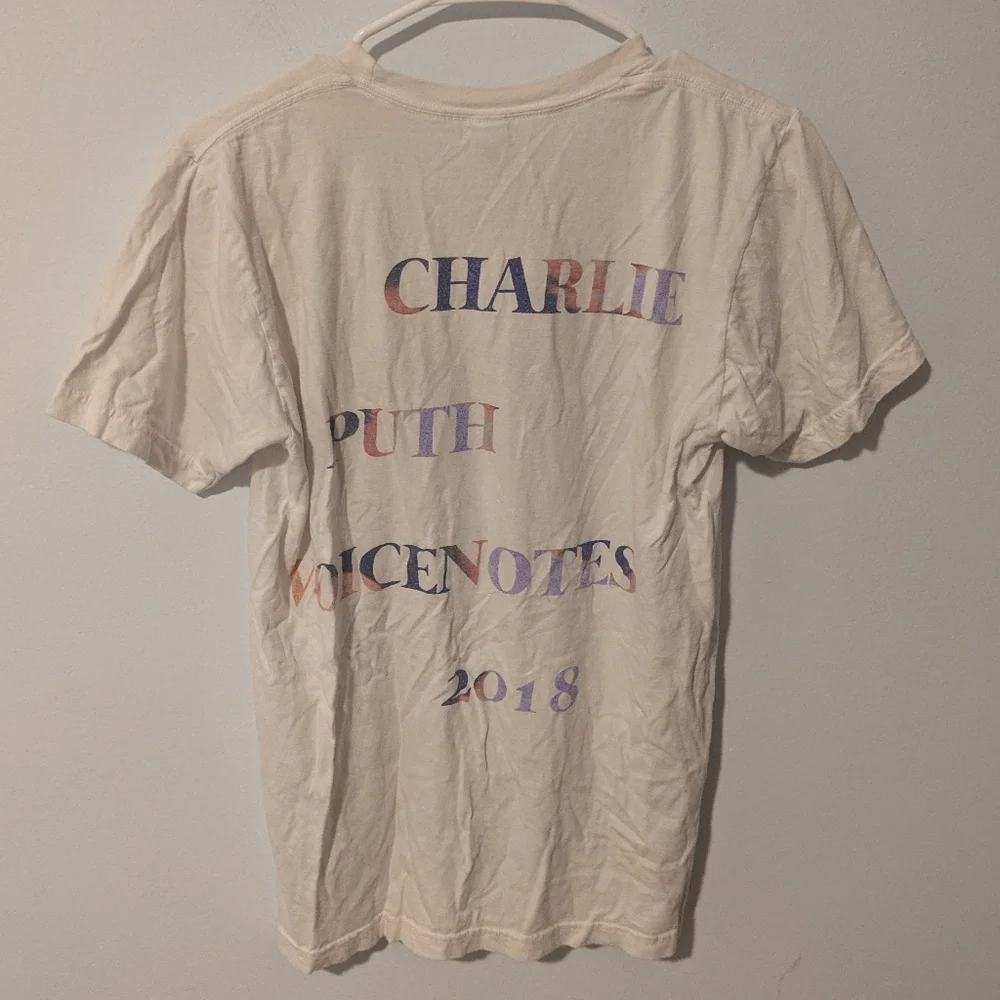 Charlie Puth Voicenotes 2018 Cream Cotton Short Sleeve T-Shirt Size S